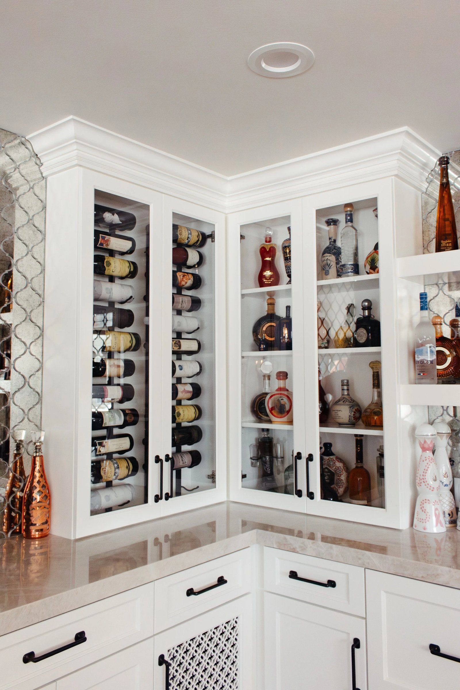 Corner Wine and Bar Cabinetry