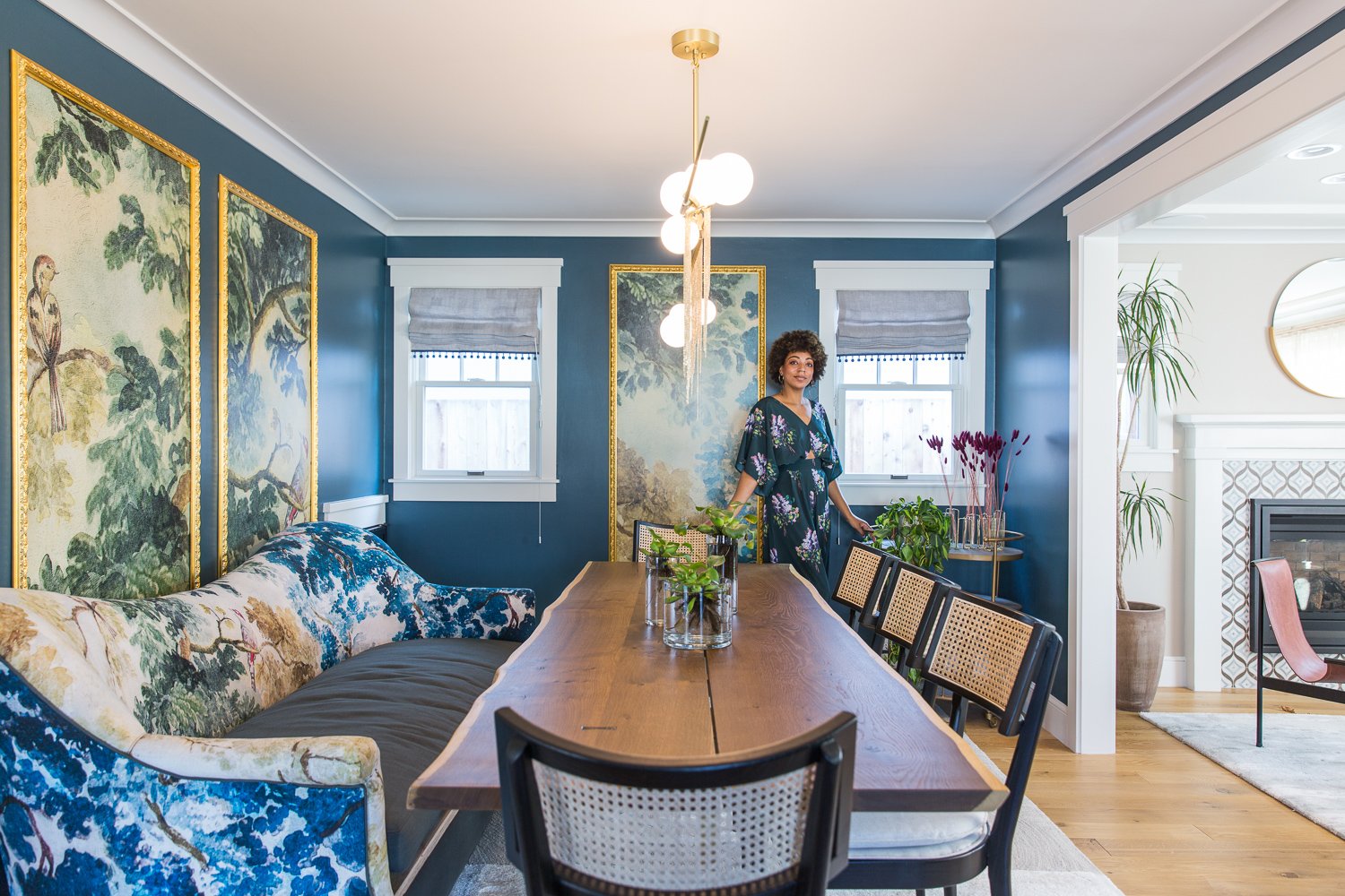 Dining Room with Hand Painted Panels