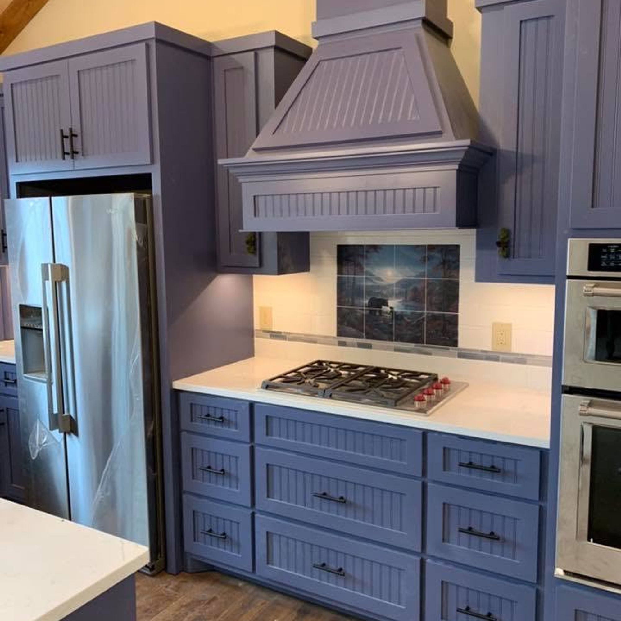 Blue Painted Kitchen Cabinetry