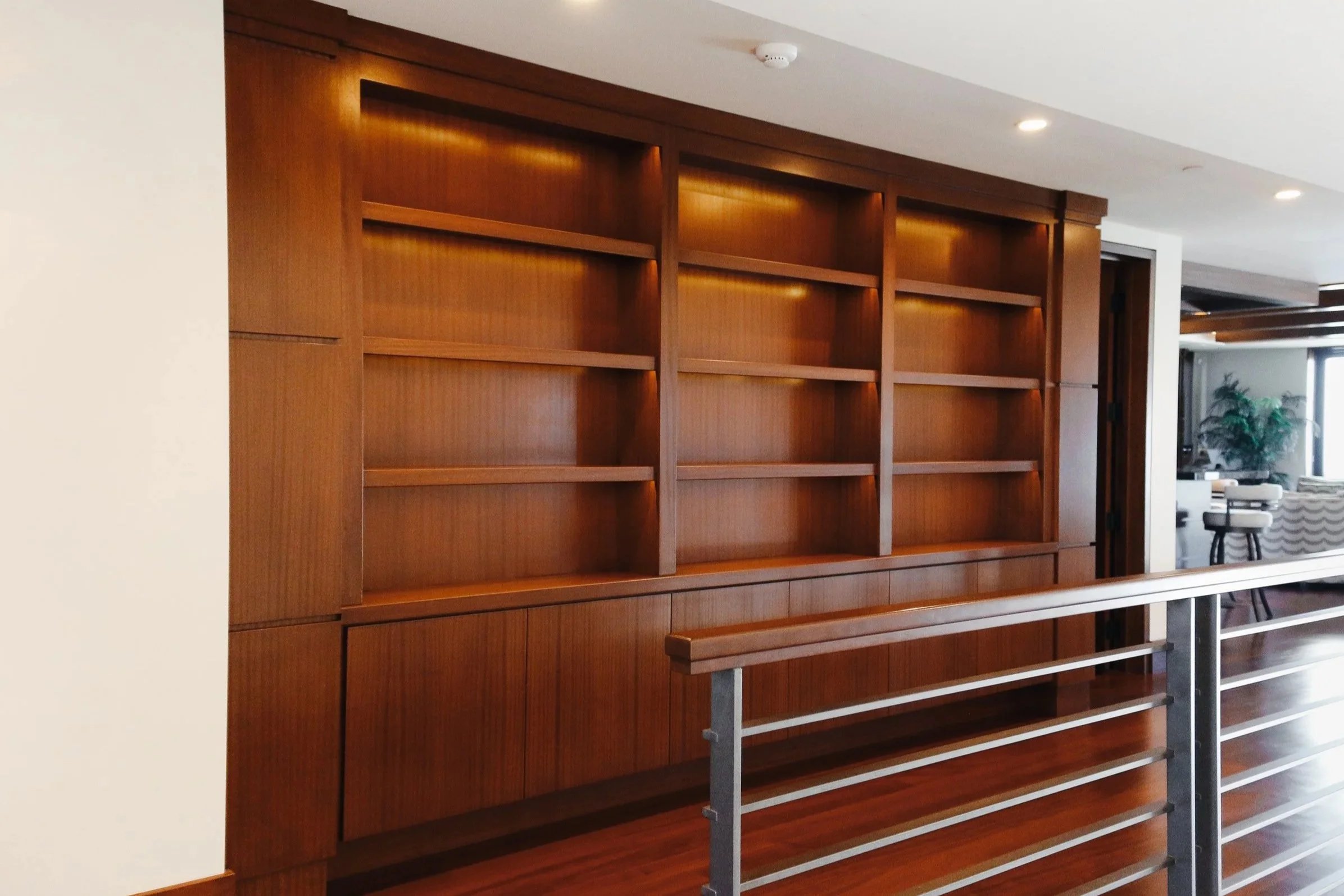 Mahogany Library and Display Wall
