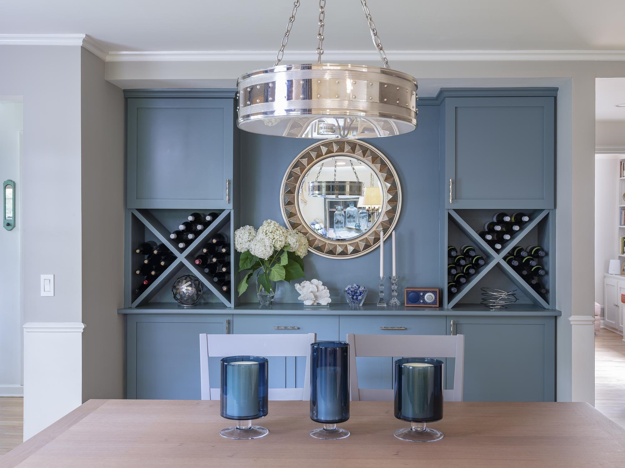 Dining Room with Custom Bar and Wine Storage