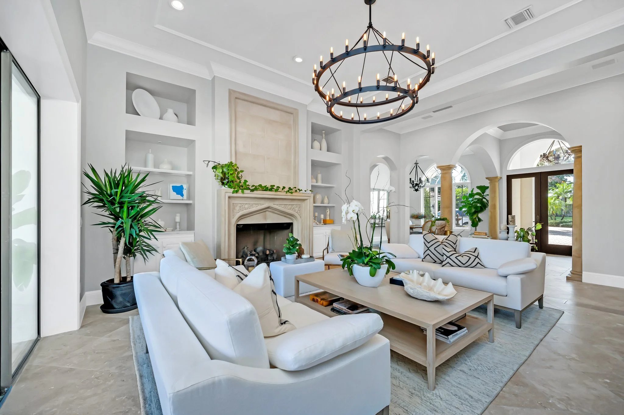 Living Room and Fireplace, Isleworth Home Renovation