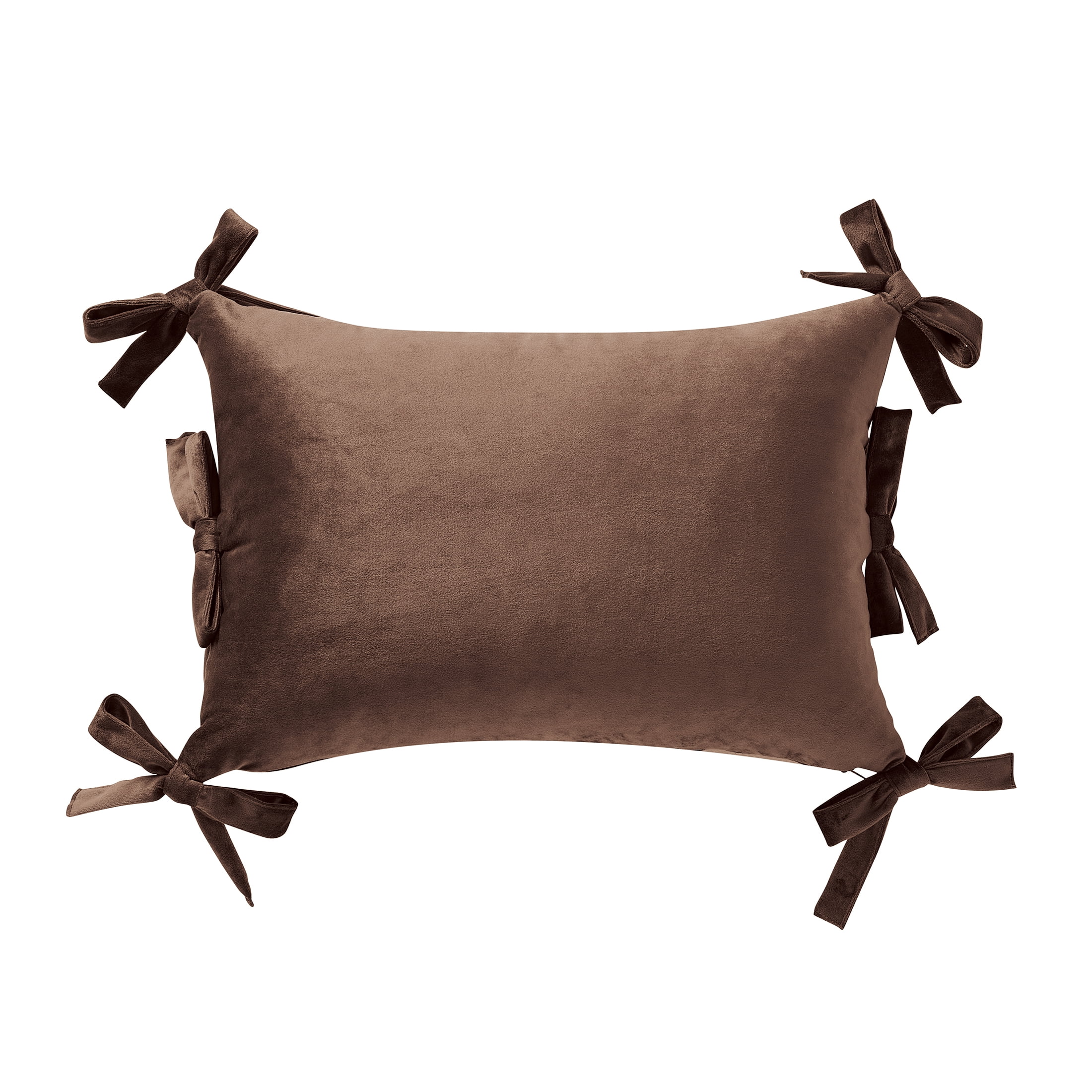 Brown Velvet Bow Pillow