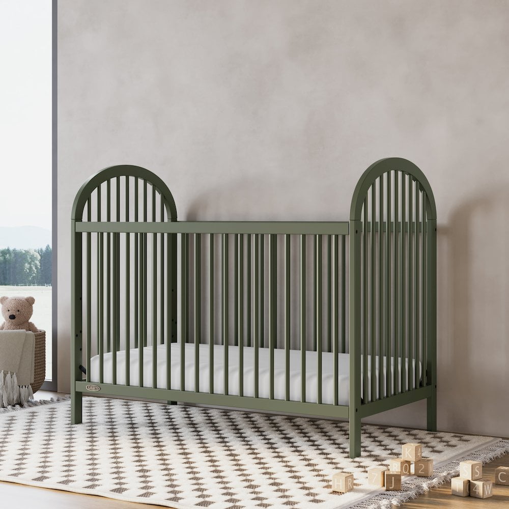 Olivia 3-in-1 Convertible Crib, Olive