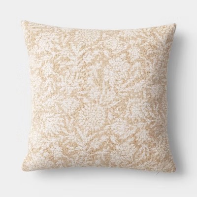 Square Floral Throw Pillow