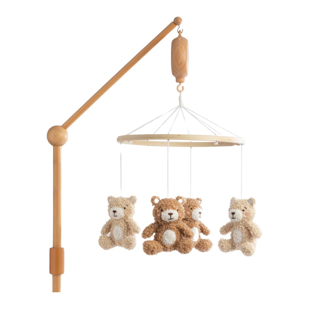 Wooden Musical Mobile, Cuddly Bear