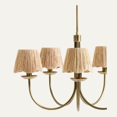 Greta Scalloped Raffia Chandelier