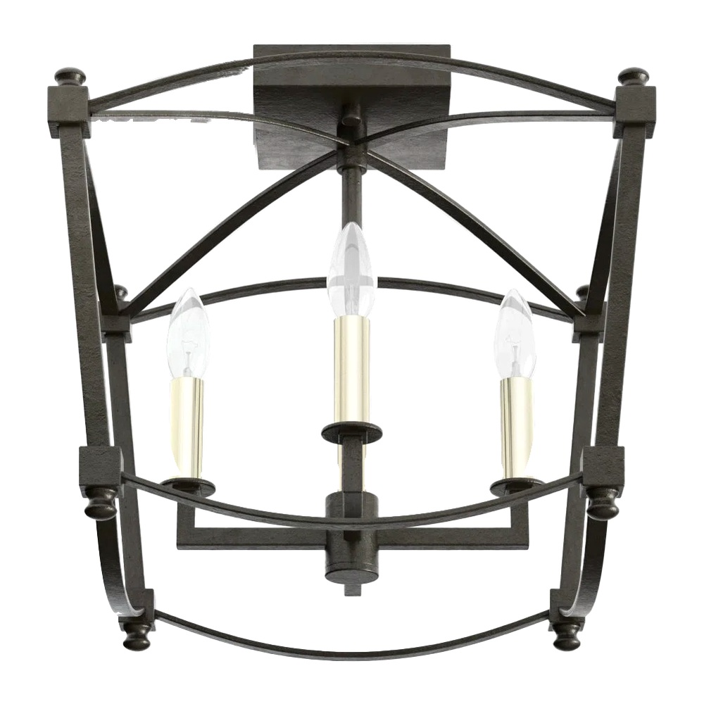 Olive 4-Light Semi-Flush Lantern
