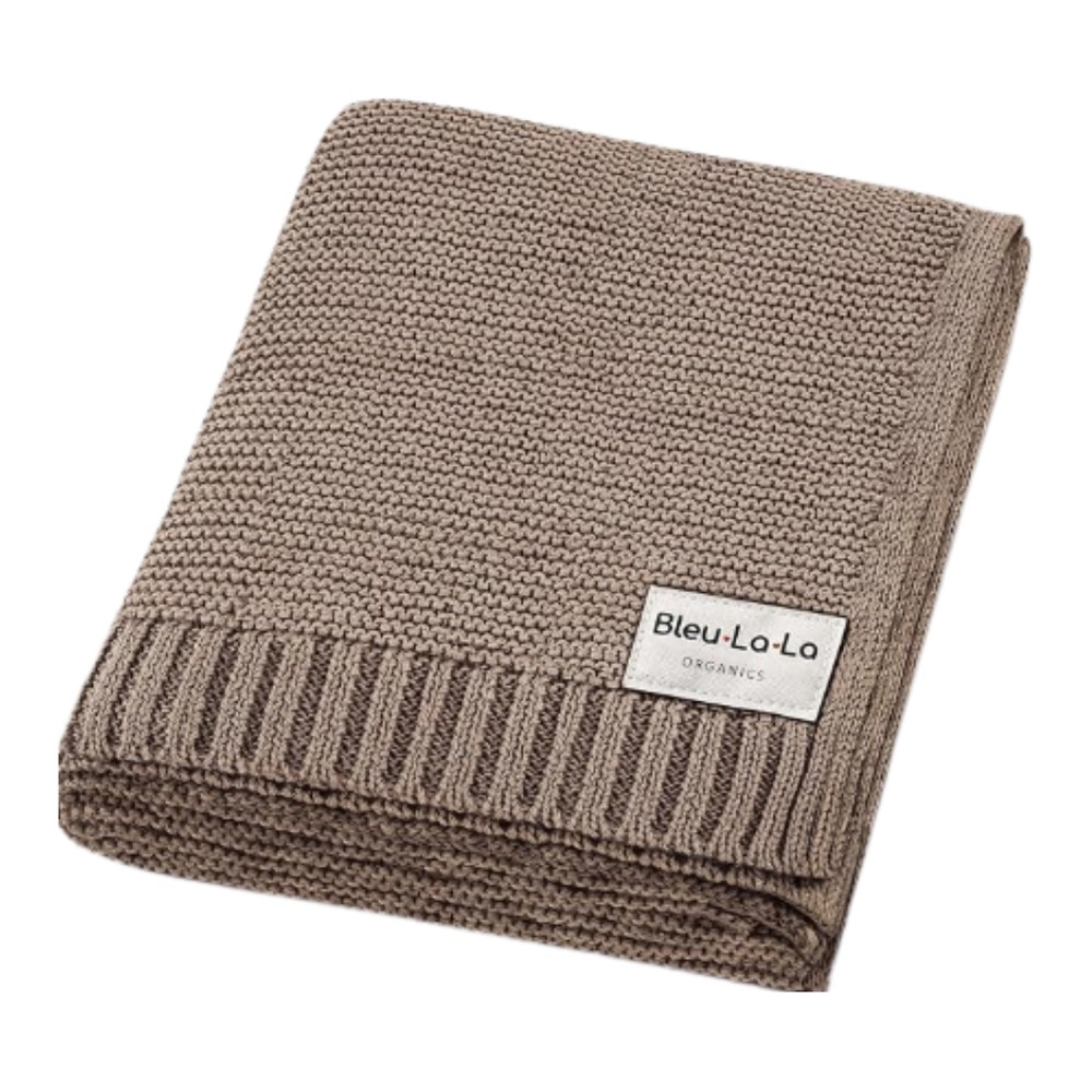 Heritage Knit Baby Blanket, Mocha