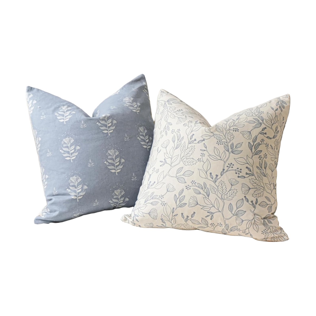 Blue & Cream Floral Pillows