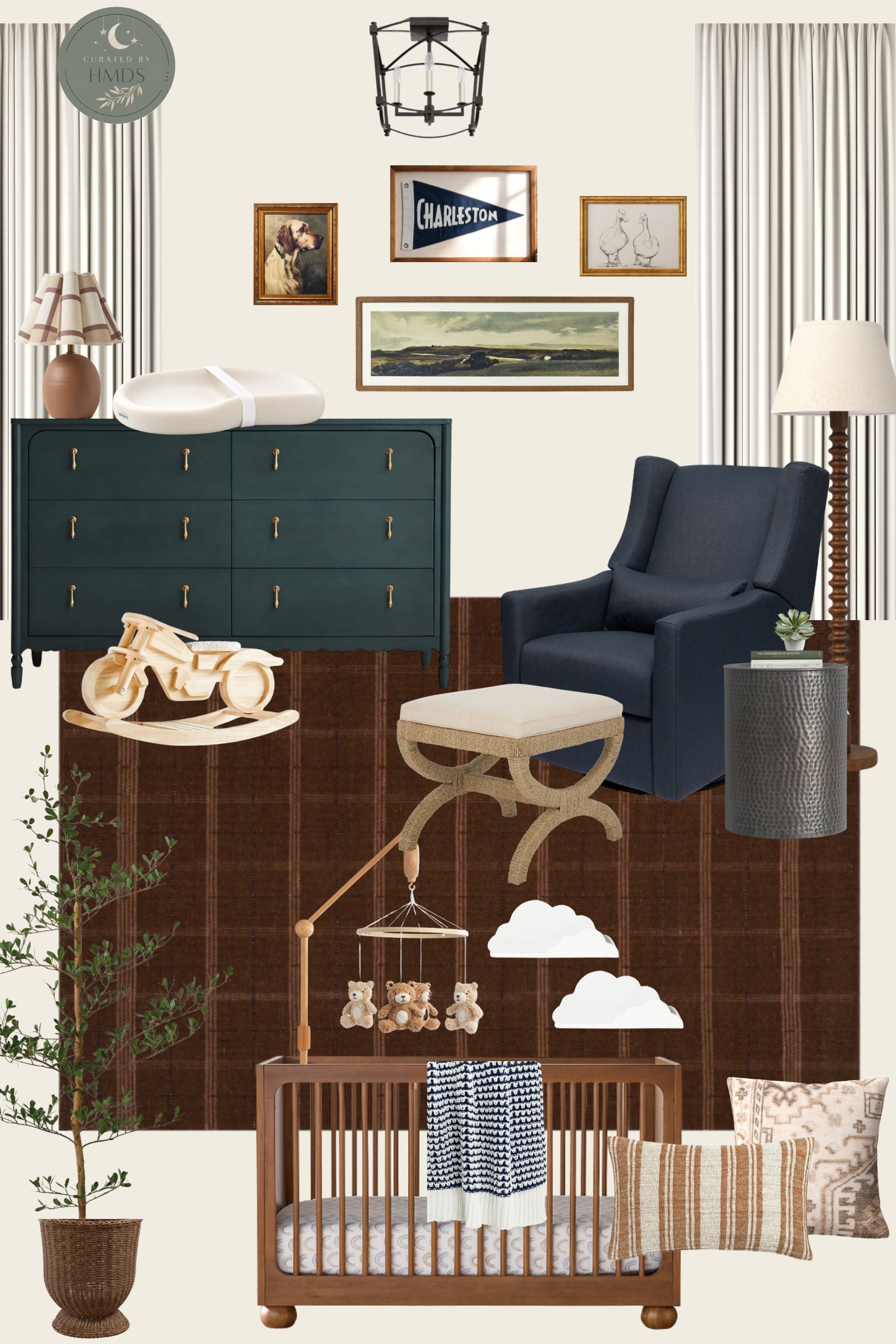 The Charleston Nursery mood board by Hanna Mae Design Studio